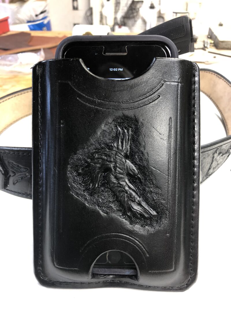 Carved cell phone case